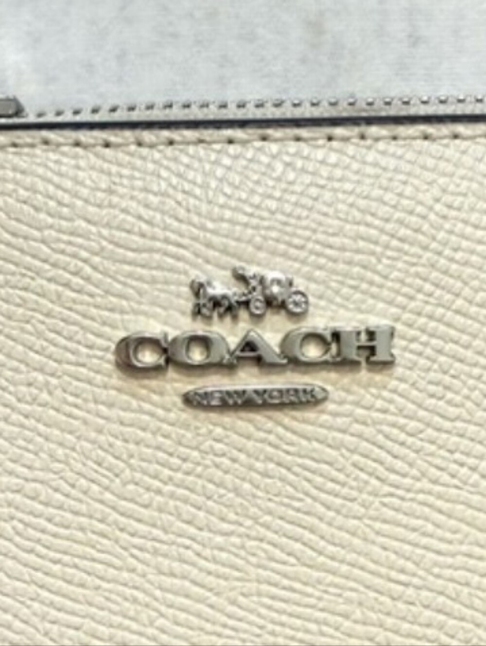 Coach Cream Refined Pebbled Leather Wallet